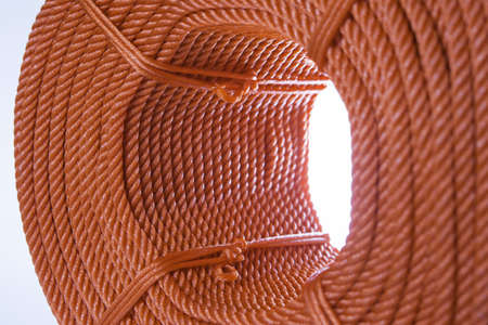 Roll of red polyester rope - close up