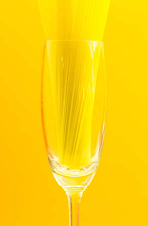 Close up of uncooked spaghettiの写真素材