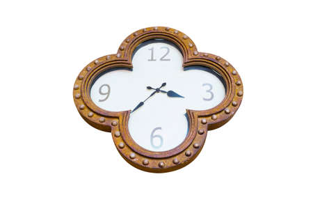 Old Clock Isolated on white . old vintage clock face