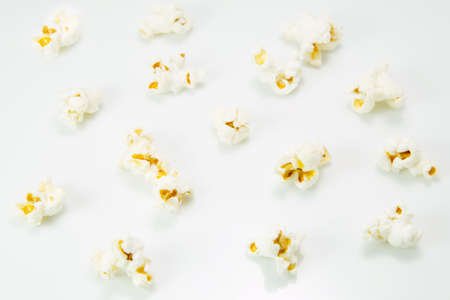 Pop corn collection isolated on whiteの写真素材