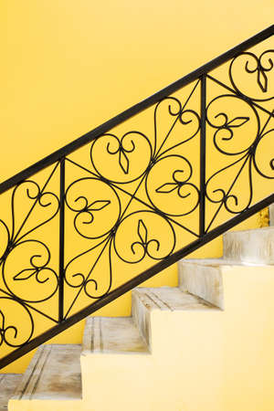 Ornate handrail of wrought ironの写真素材