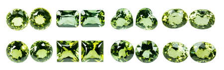 Green sapphire isolated on white