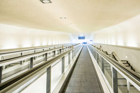 Escalators in the city, transportation up and down