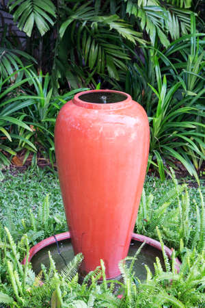 Decoration of the vase in the garden