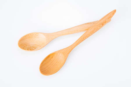 Wooden spoon, Kitchen utensil - Kitchen supply - Kitchen equipment on white glassの写真素材