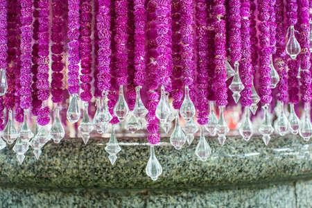 Bright fabric with crystal ballの写真素材