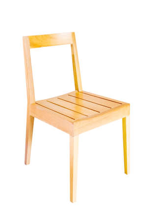 Wooden chair isolated on white backgroundの写真素材