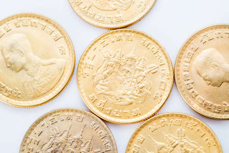 1 thai baht coin isolated on white background - setの写真素材