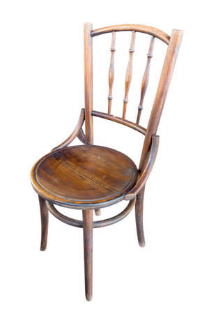 old wooden chair isolated on white backgroundの写真素材