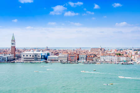 Beautiful view of Canal Grande with San Giorgio Maggiore church in the background at sunset
