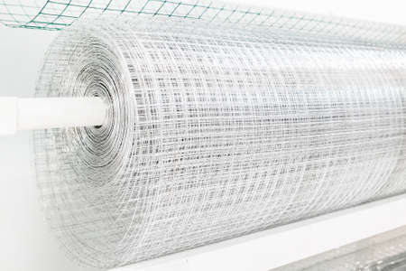 Iron window screen in rollの写真素材