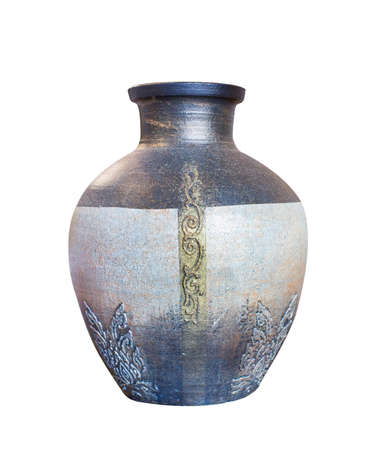 Ancient vase isolate on white backgroundの写真素材
