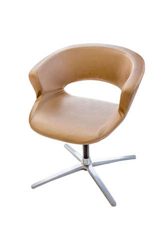 Modern brown armchair isolate on white backgroundの写真素材