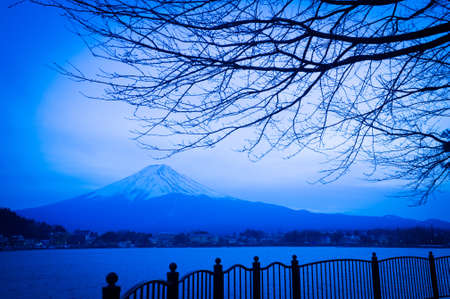Mt Fuji view from the lakeの写真素材