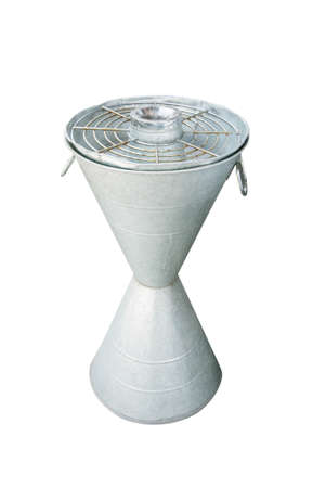 Cigarette Bin Ashtray  on white backgroundの写真素材