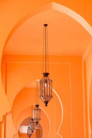 Ornate traditional moroccan lampの写真素材