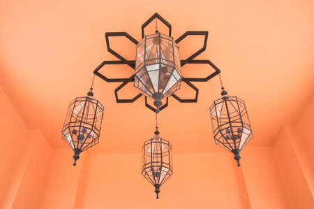 Ornate traditional moroccan lampの写真素材