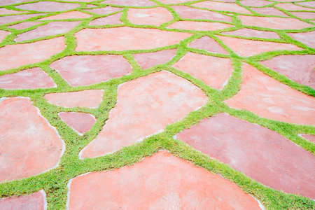 concrete and grass backgroundの写真素材