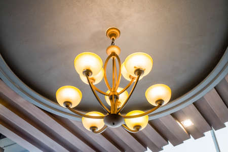 chandelier in classic room shining