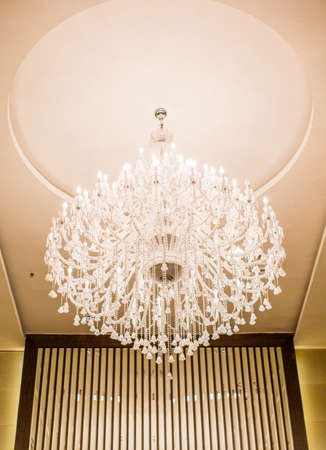 chandelier in classic room shiningの写真素材
