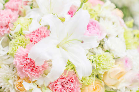 Flower bouquet in a vaseの写真素材