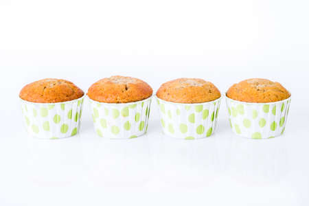 Banana cakes isolated on whiteの写真素材