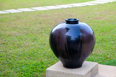 water jar in decorate in gardenの写真素材