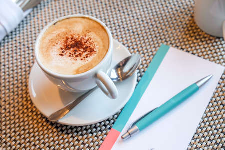 a cup of cappuccinoの写真素材