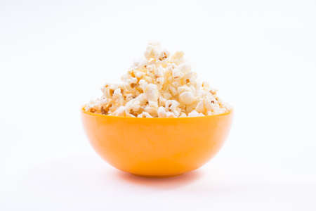 Bowl of popcorn, isolatedの写真素材
