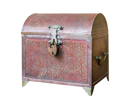 Antique wooden trunkの写真素材