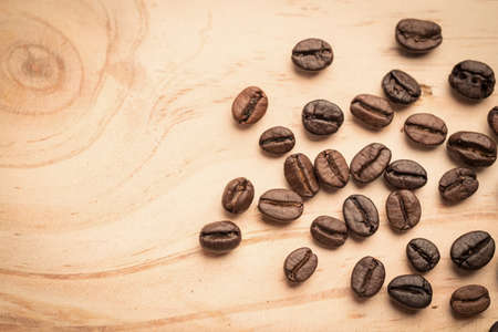 Coffee on grunge wooden background