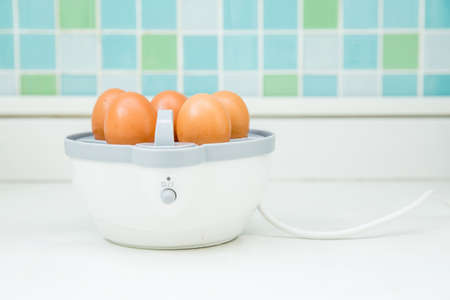 Eggs on egg boiler