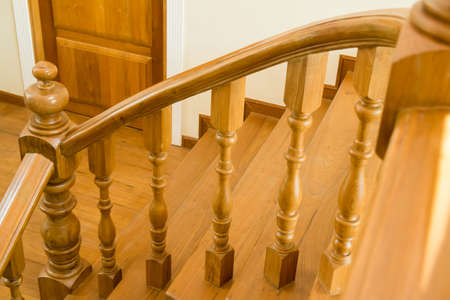 classic wooden stairsの写真素材