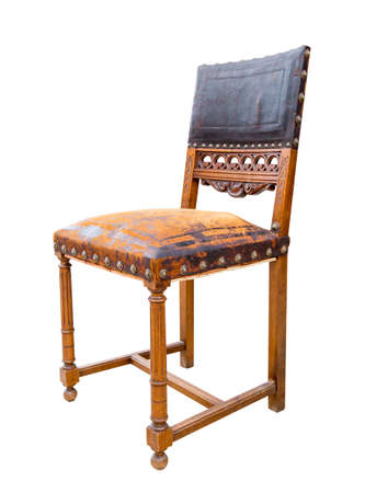 vintage chair isolated on white backgroundの写真素材