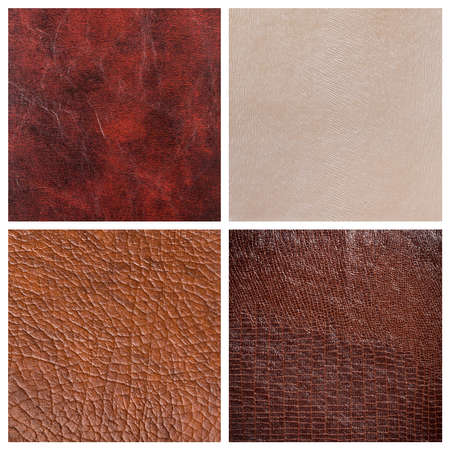 Set of leather texturesの写真素材
