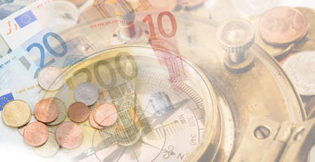 Close up of hand put coins to Stack Of Coinsの写真素材