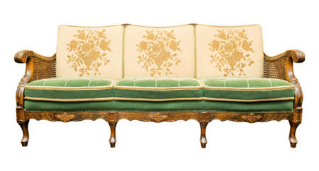 Old sofa isolated on a whiteの写真素材