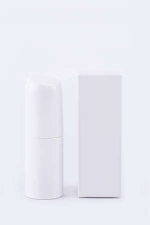 White dentifrice, cream with box, package, blank, tubeの写真素材