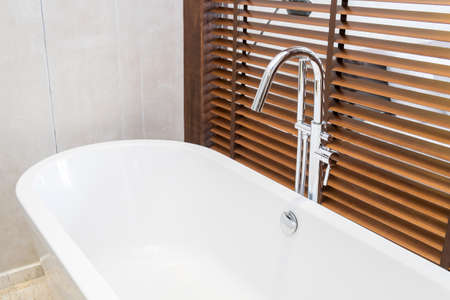 bathtub in modern bathroom
