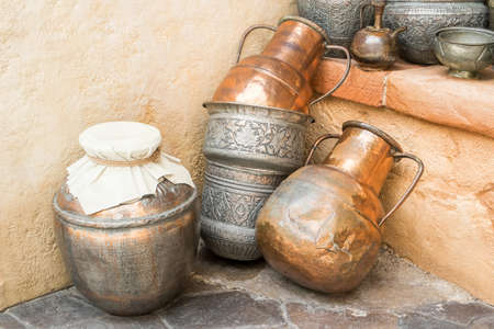 old Arabian brass waresの写真素材