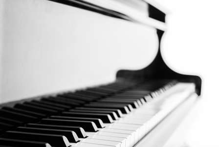 Piano keyboard background with selective focus - vintage filterの写真素材