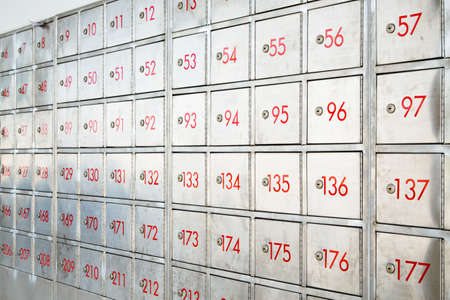 Post box locker with numberの写真素材