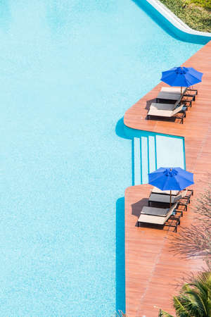 top view of beautiful swimming poolの写真素材