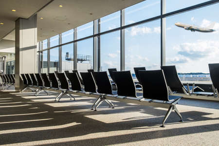 Bench in the narita airport.interior of the airport.