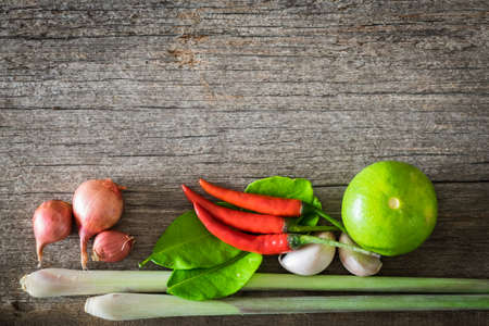 Ingredients for asean spicy soupの写真素材