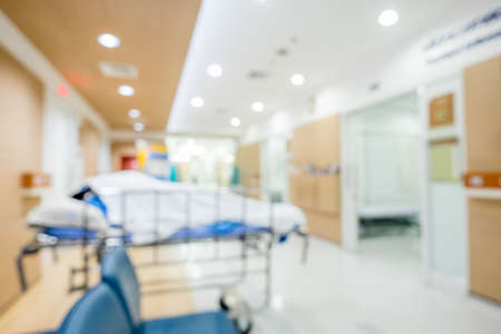 Blur of hospital hall patient waiting to see the doctorの写真素材