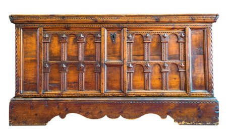 wooden cabinet isolate on white background