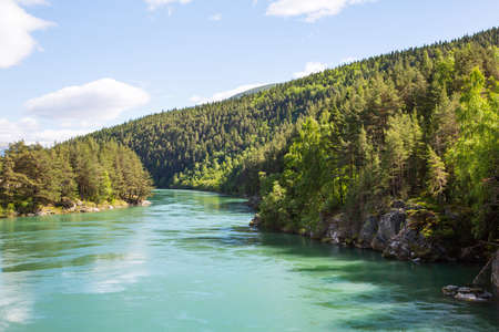 mountain lake in Norwayの写真素材