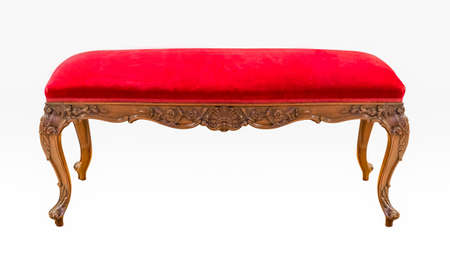 vintage stool for play piano isolated on white backgroundの写真素材