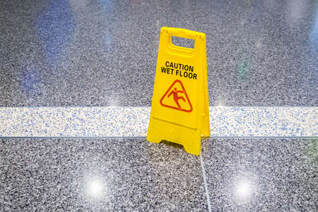 caution wet floorの写真素材